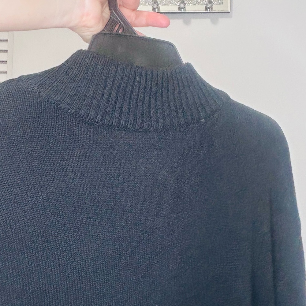 Men's Black Half-Zip Sweater with Flag Patch - Picture 6 of 6